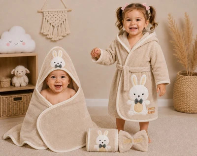 ست سیسمونی نوزادی 4 تیکه طرح خرگوش رنگ صورتی با جعبه مارک lovi baby.اورجینال.کیفیت دوخت عالی.بدون ایجاد حساسیت و نرم و لطیف