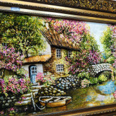 تابلو فرش طرح طبیعت.دستباف.رج40